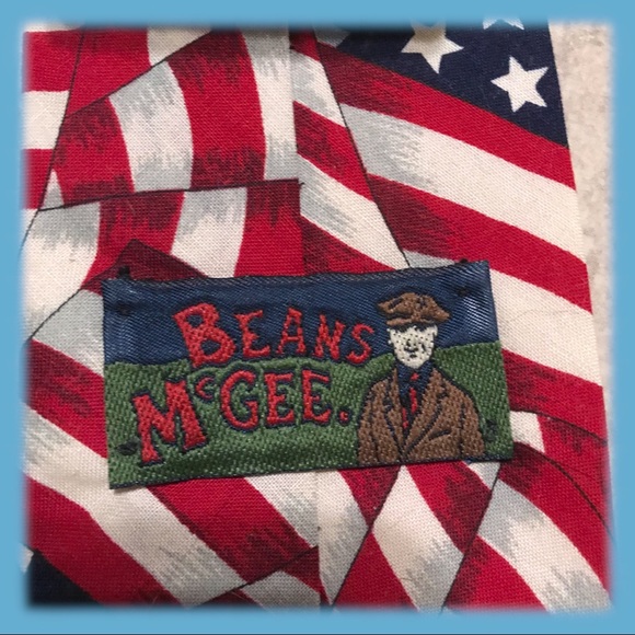 Beans McGee. USA Made American Flag Tie - Picture 3 of 7